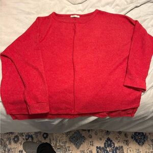 Zenana Outfitters Vibrant Red oversized Crew Neck Sweater